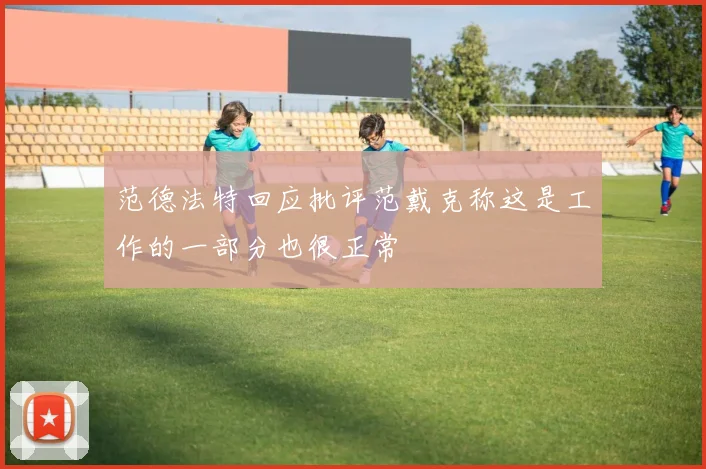 范德法特回应批评范戴克称这是工作的一部分也很正常