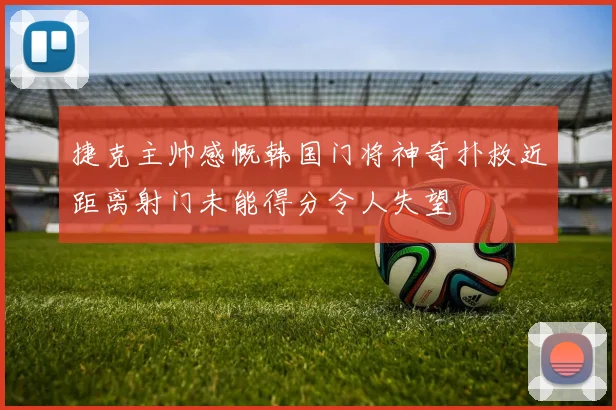 捷克主帅感慨韩国门将神奇扑救近距离射门未能得分令人失望